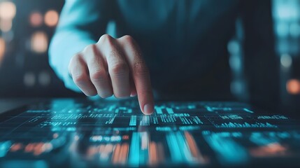 Businessman reviewing compliance through interactive digital tools