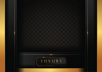 Elegant black and gold geometric wallpaper, stylish luxury background, horizontal web template, HD cover design, classic artwork, non AI vector illustration