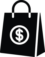 shopping bag with dollar sign icon vector illustration