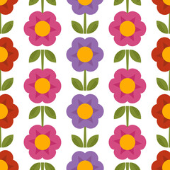 seamless background with geometric flowers