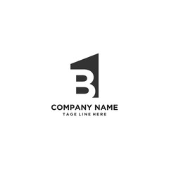 Letter B building logo design. Creative minimalism logotype icon symbol. 