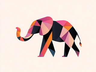 幾何学模様の象イラスト