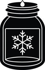 winter candle jar icon vector illustration