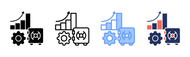 Wealth Management icon sheet multiple style collection