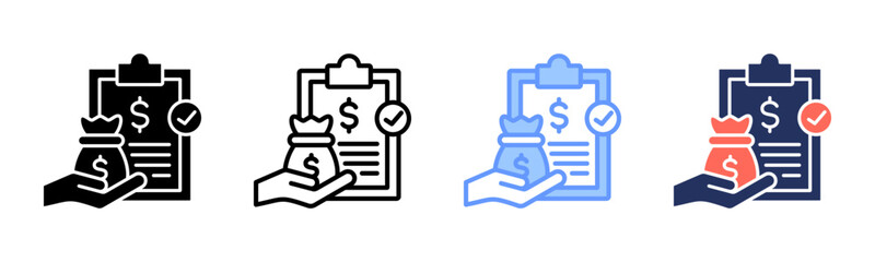 Funding Request icon sheet multiple style collection
