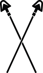 winter ski poles icon vector illustration