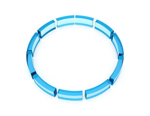 Abstract Blue Glass Circular Segments Cycle, Progress, Technology