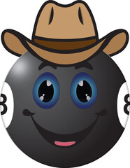 cowboy billiard ball cartoon