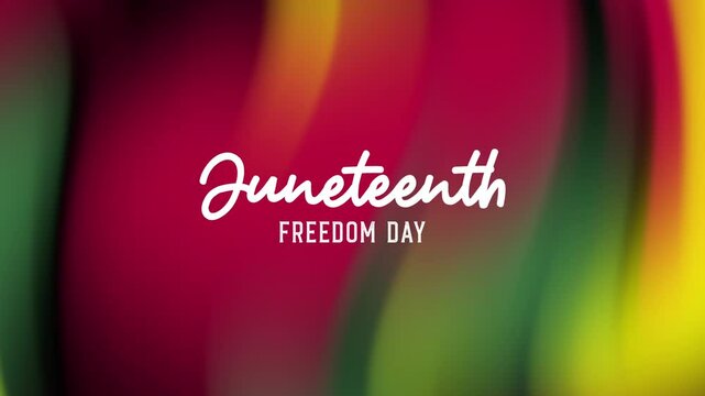 juneteenth freedom day text animated banner with gradient background design 4k video footage. symbolizing Juneteenth's spirit of freedom and unity