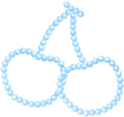 Blue Pearl Cherries Watercolor Vintage y2k Aesthetic