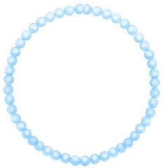 Blue Pearl Frame Circle shape watercolor