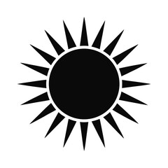 Sun with Rays Vector Silhouette