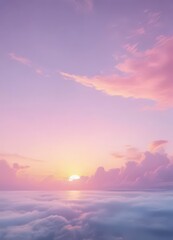 Fototapeta premium Dreamy pastel sky Blurred pink, yellow, blue hues , optimistic, background, light