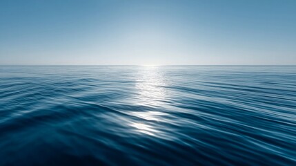 Fototapeta premium Calm ocean waves at sunrise serene seascape nature photography tranquil environment wide-angle view