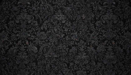 Fototapeta premium Intricate black damask, seamless floral vines , intricate, damask