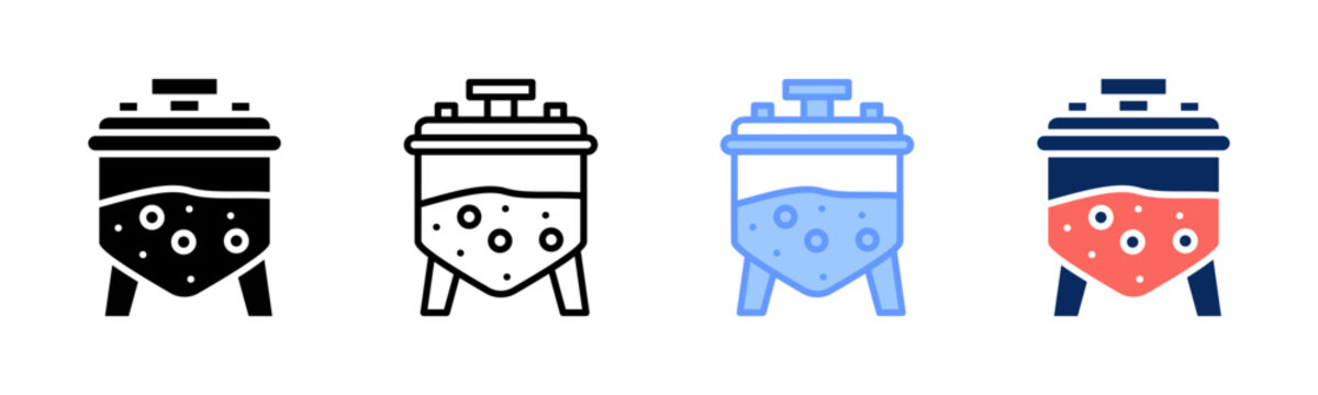 Bioreactor icon sheet multiple style collection