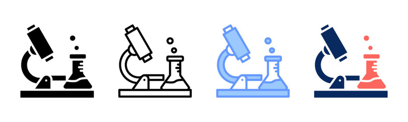 Laboratory icon sheet multiple style collection