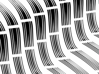 Seamless vector geometric pattern. Modern geometric background with wavy lines. Wavy black and white pattern.	