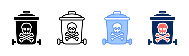 Waste icon sheet multiple style collection