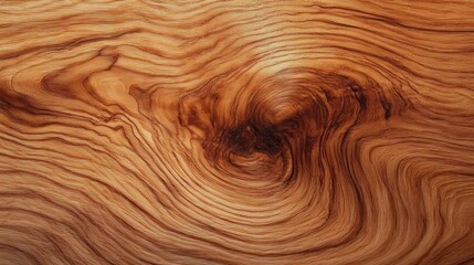 Fototapeta premium close-up view of natural wood texture with swirling grain patterns and warm brown tones
