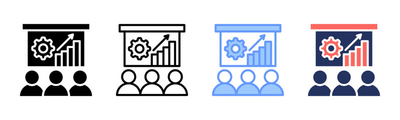 Business Presentation icon sheet multiple style collection