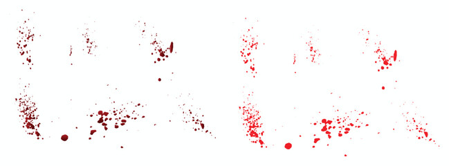 Fototapeta premium Gradient grunge texture red blood paint ink illustration background set