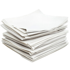Stack of newspapers isolated on transparent background