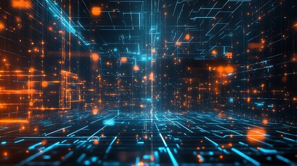 Fototapeta premium Intricate digital network design.