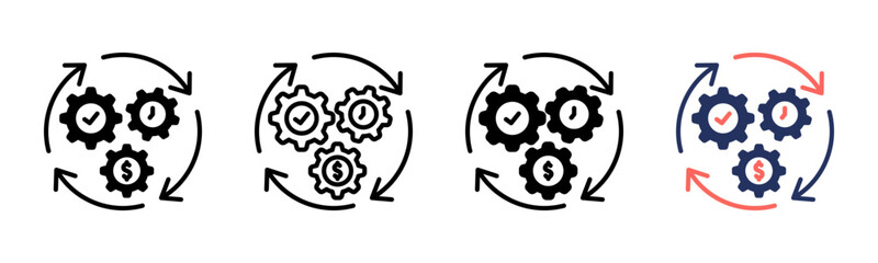 Efficiency icon sheet multiple style collection