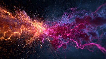 Dynamic energy burst abstract background digital art vivid colors close-up conceptual visualization
