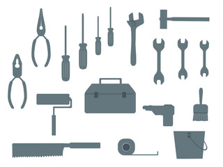 DIY工具のセットイラスト