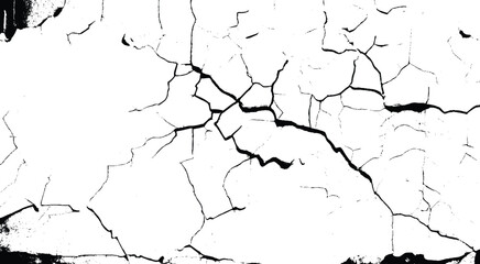 Broken cracked wall background. Scratched lines texture. White and black distressed grunge concrete wall pattern for graphic design.