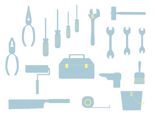 DIY工具のセットイラスト