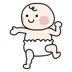 原子反射非対称性緊張性頸反射をする赤ちゃん