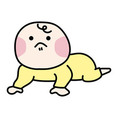 上体を起こそうと頑張る赤ちゃん