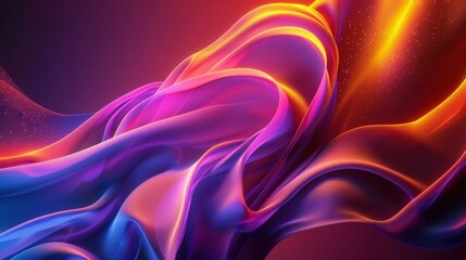 Vibrant, abstract composition of flowing fabric with dynamic colors and soft gradients.