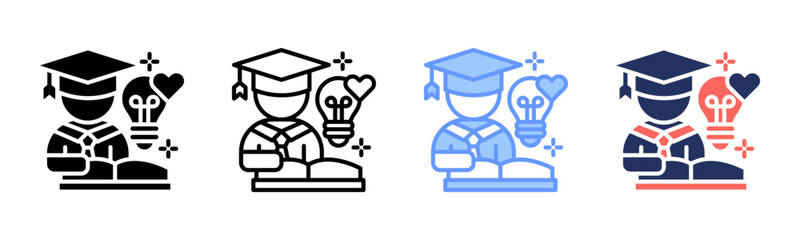 Studying icon sheet multiple style collection