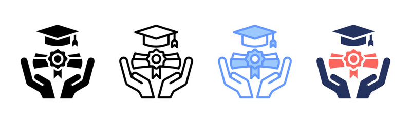 Academic icon sheet multiple style collection