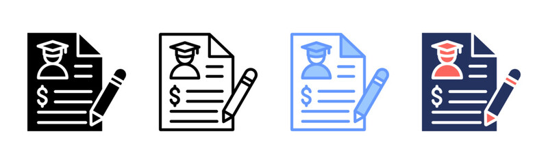 Contract icon sheet multiple style collection