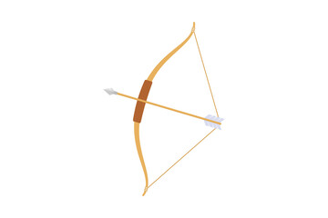 Bow and arrow. vector illustration of a bow weapon isolated on a white background