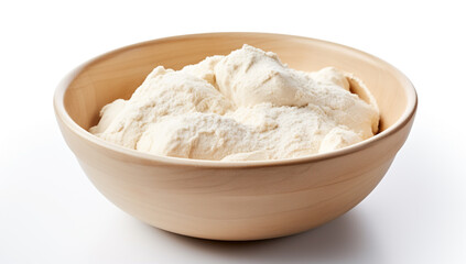 Soft Dough Rising in Bowl, Clean Studio Background