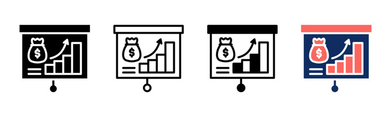Financial Planning icon sheet multiple style collection