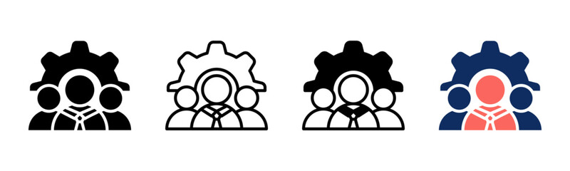 Leadership icon sheet multiple style collection