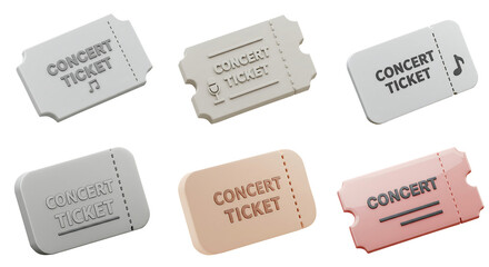 Bundle of Various Concert Ticket Designs for Music and Entertainment Events