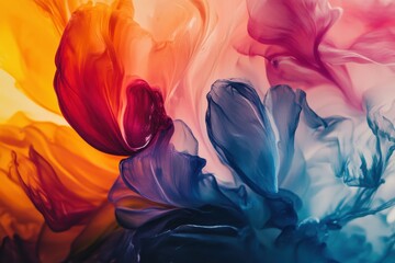 Colorful abstract patterns showcasing fluid movement and vibrant hues in a beautiful display, four color abstract Photo that produces beauty