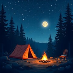 camping in the mountains
