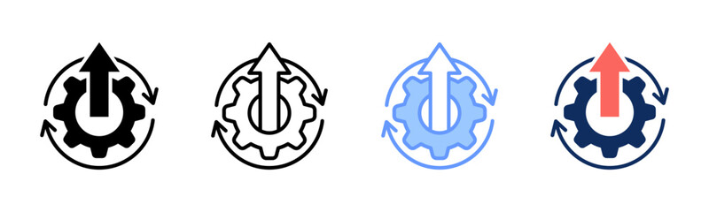 Continuous Improvement icon sheet multiple style collection