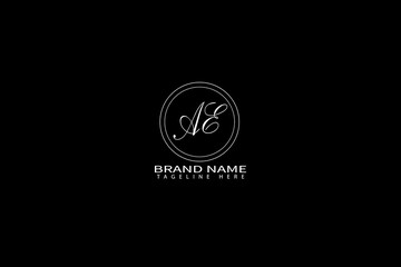 AE Monogram Logo in Elegant Circular Frame – Minimalist Luxury Branding Design