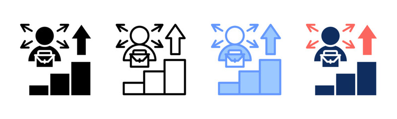 Career Opportunity icon sheet multiple style collection