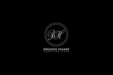 BH Letter Monogram Logo – Elegant Minimal Branding Design for Luxury Identity
